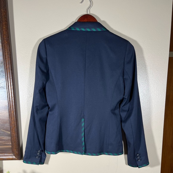 ❌SOLD❌Brooks Brothers Red Fleece Women 2 Button Blazer Green Navy Trim Sz 0 - Picture 6 of 10
